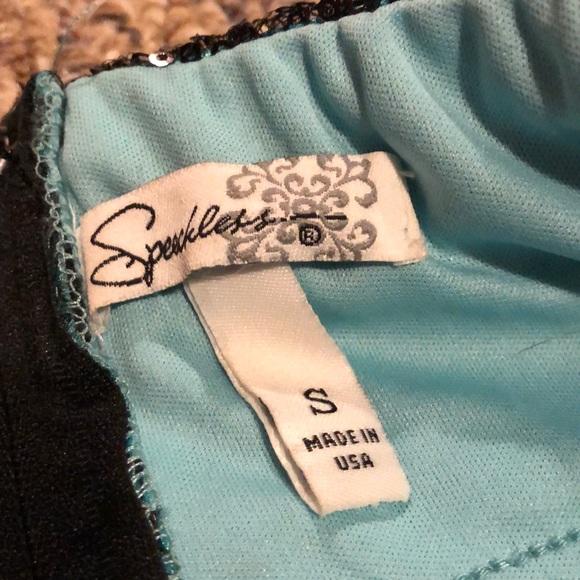 Teal and black party dress - Picture 3 of 3